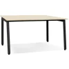 Table de réunion ou bureau bench en bois finition naturelle et métal noir