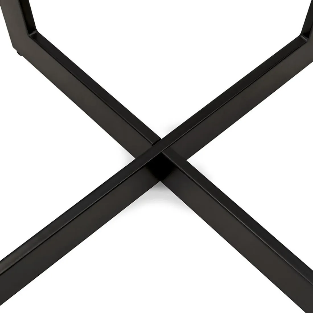 Table de salle à manger carrée 'ANITA' en bois finition naturelle et métal noir