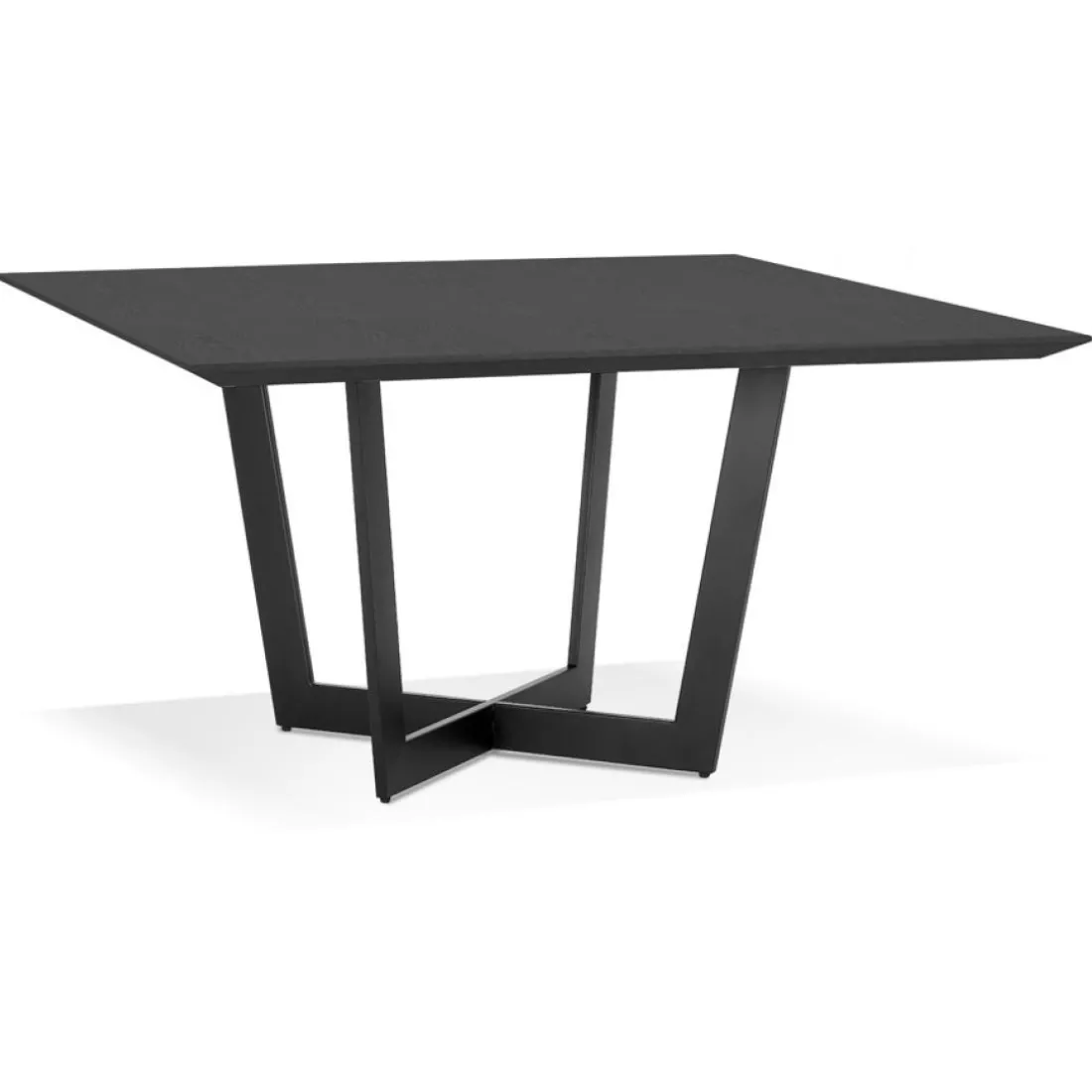 Table de salle à manger carrée 'ANITA' en bois et métal noir