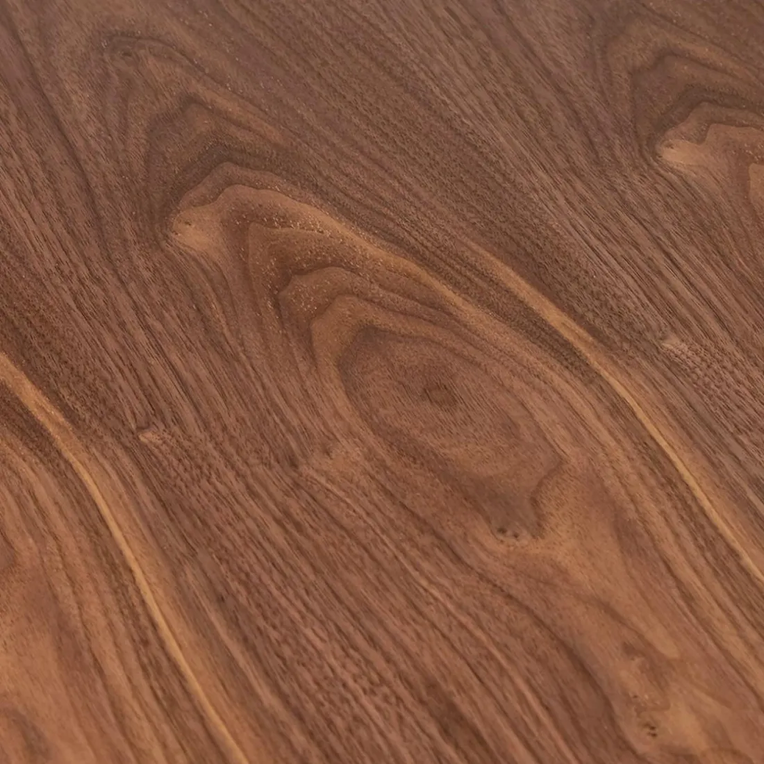 Table de salle à manger ronde 'LULU' en bois finition Noyer et métal noir