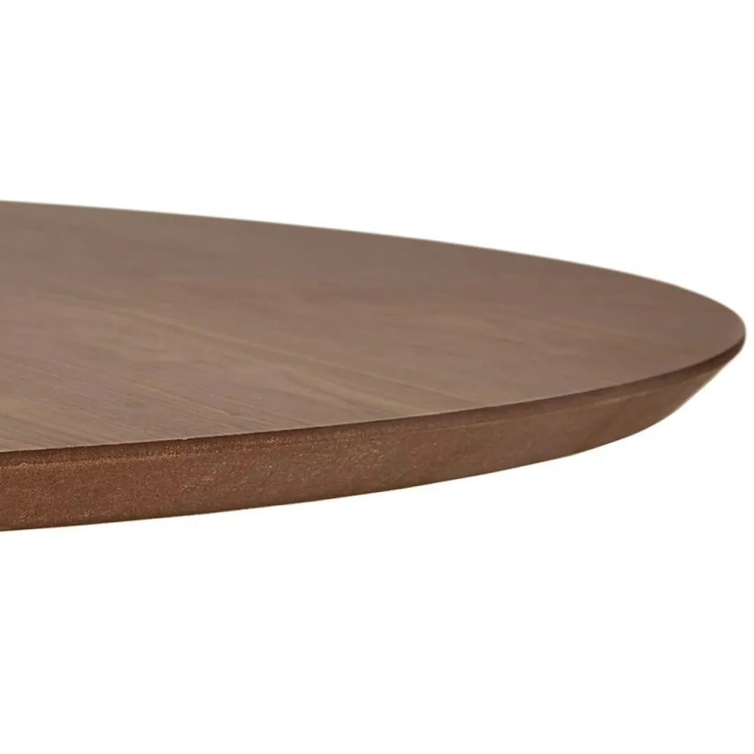 Table de salle à manger ronde 'LULU' en bois finition Noyer et métal noir