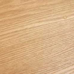 Table de salle à manger ronde en bois finition naturelle et métal noir