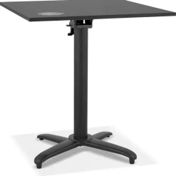 Table de terrasse pliable 'NOCTALI' carrée noire