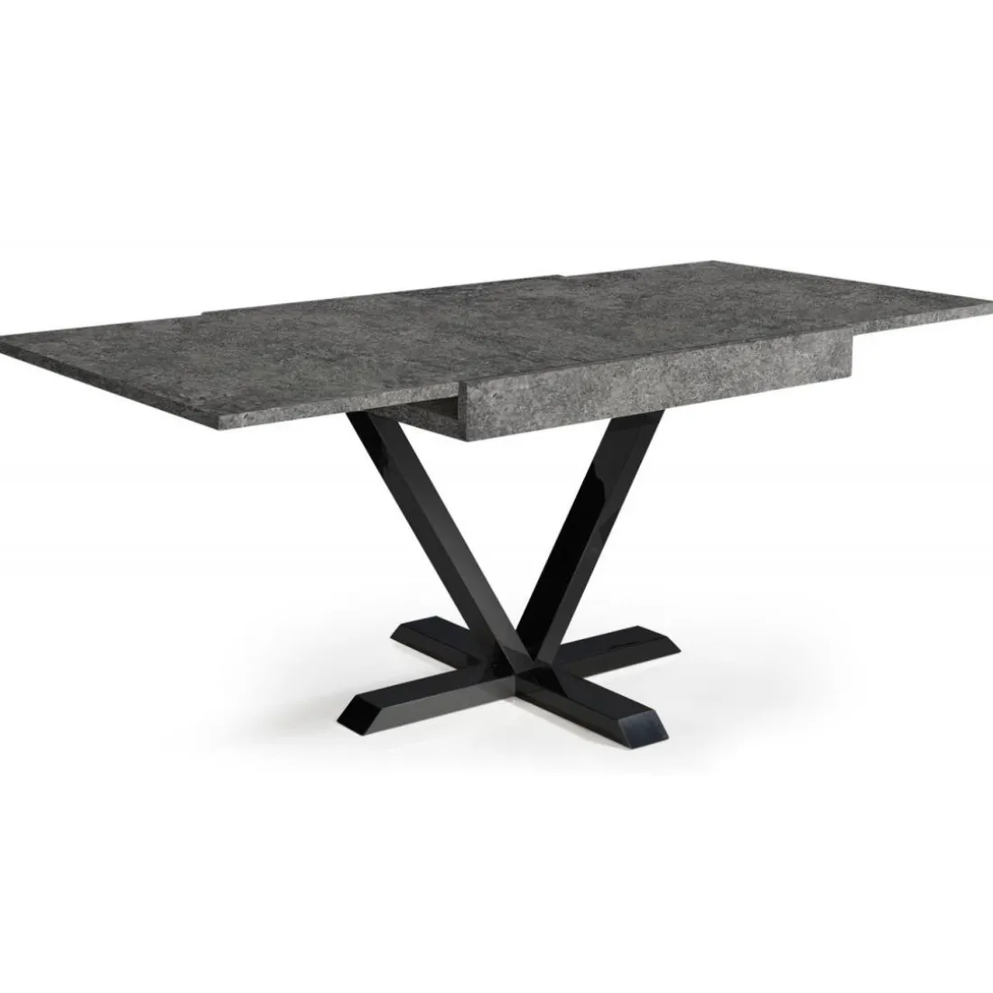 Table Design Rétractable Effet Béton Gris WELL