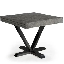 Table Design Rétractable Effet Béton Gris WELL