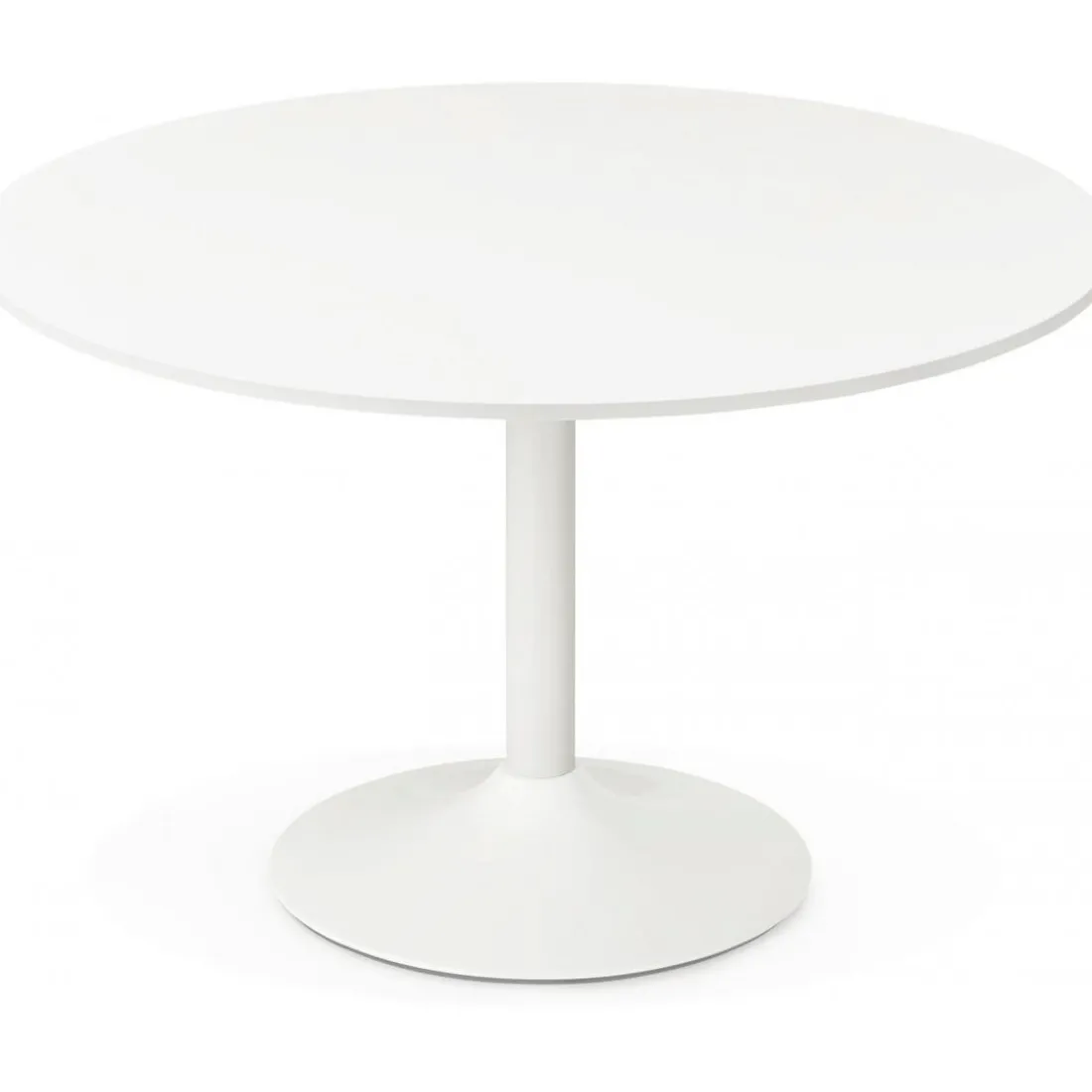 Table en bois ronde blanche EMMA