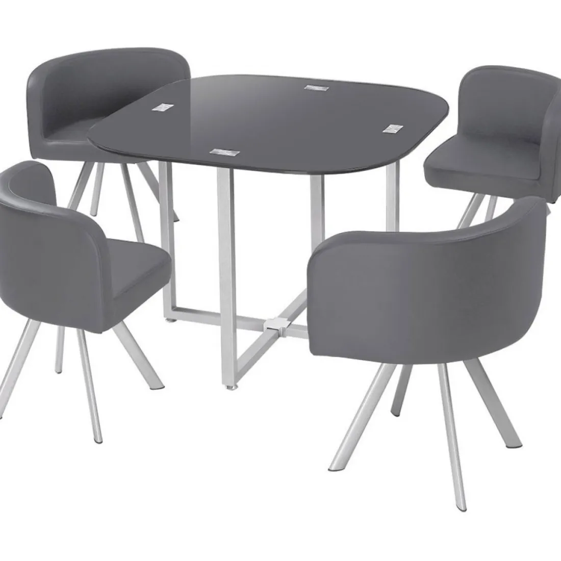 Table Et Chaises 90 Gris CHESS