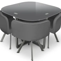 Table Et Chaises 90 Gris CHESS