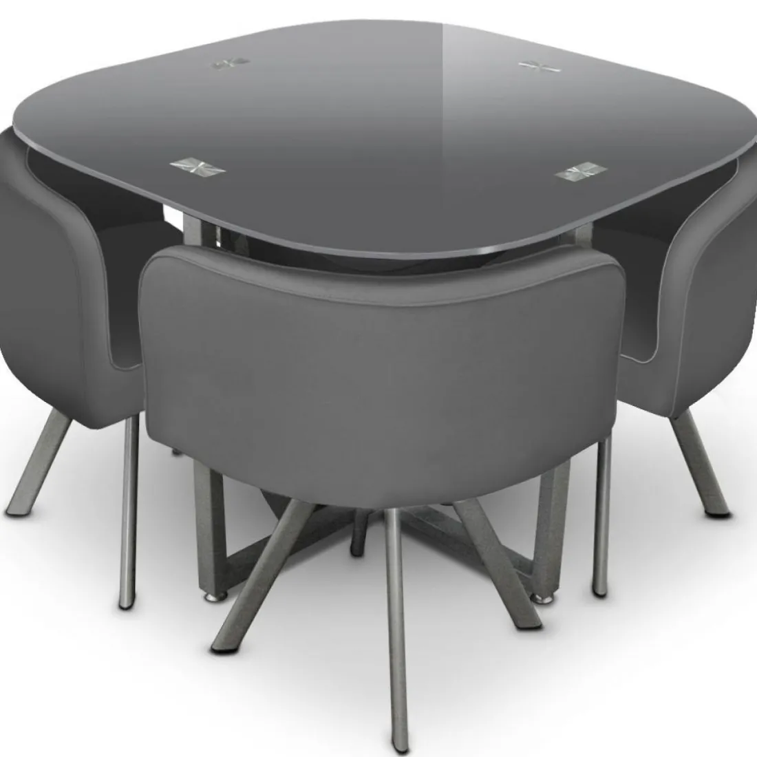 Table Et Chaises 90 Gris CHESS