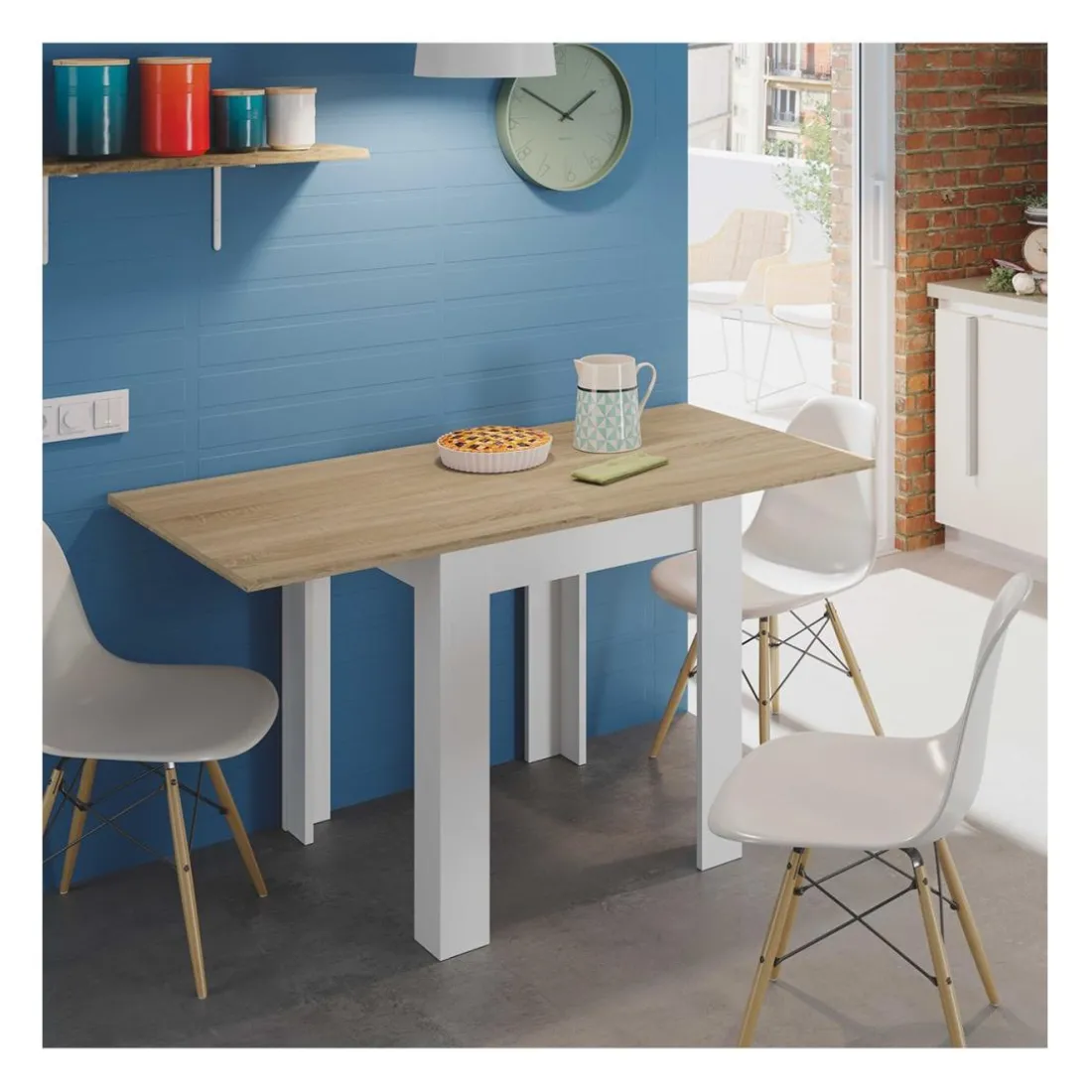 Table extensible système d'ouverture en livre