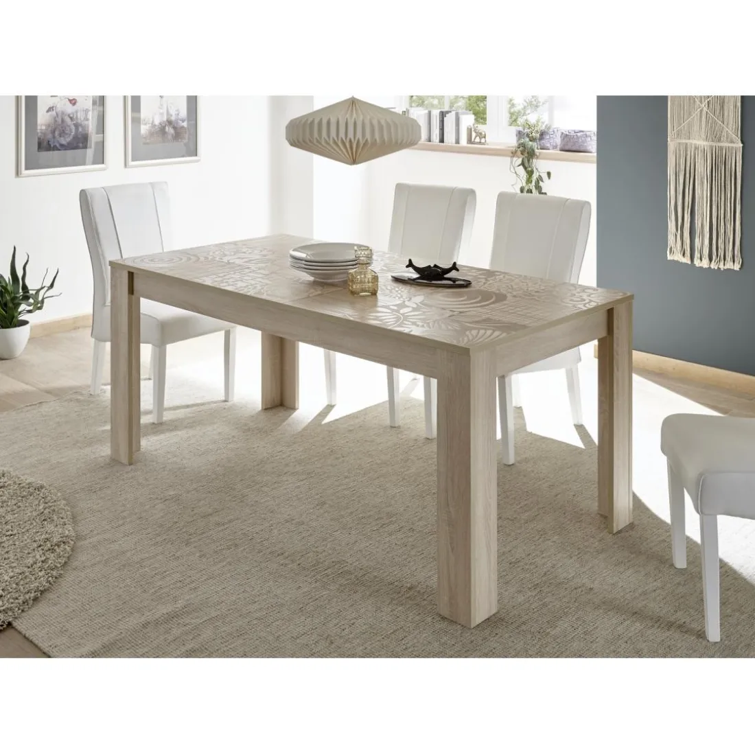 Table extensible 137x90cm MIRO décor chêne