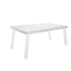 Table fixe PALMA avec pieds en fer chene pino blanc
