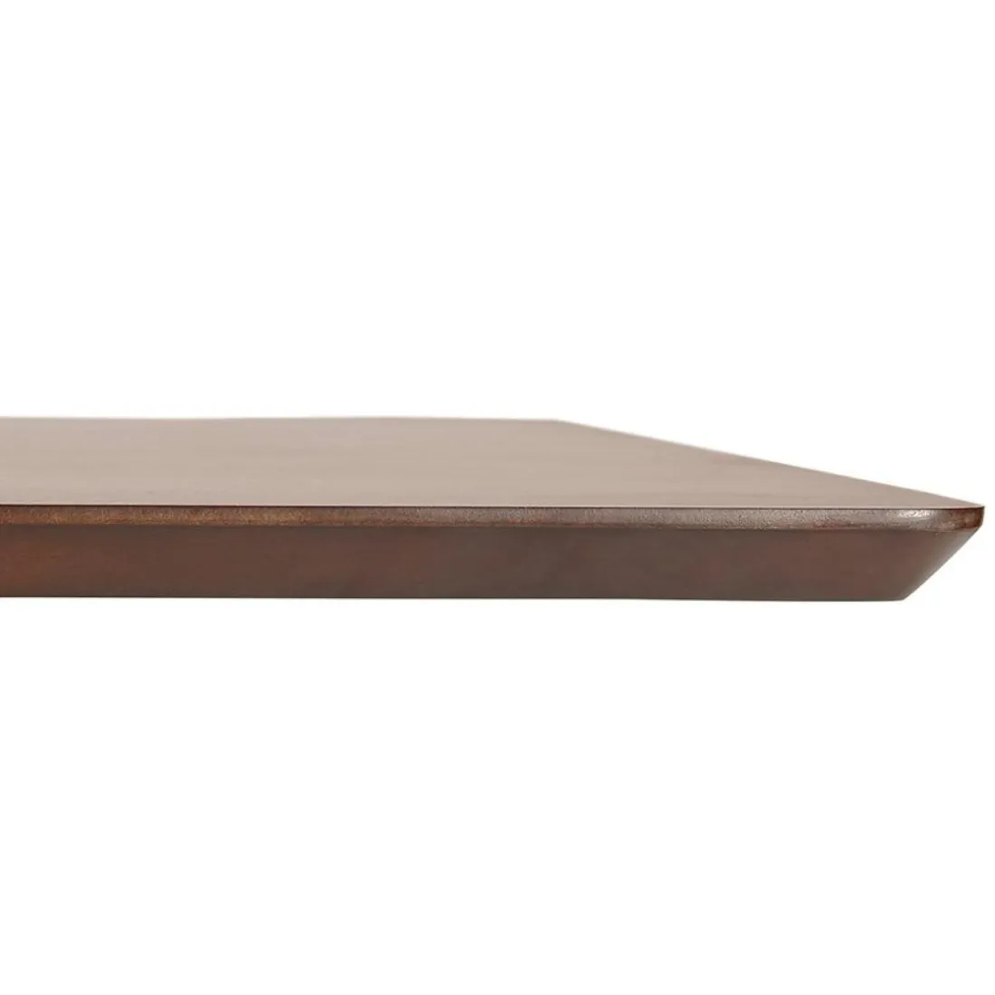 Table haute design en bois finition Noyer avec pied en métal noir
