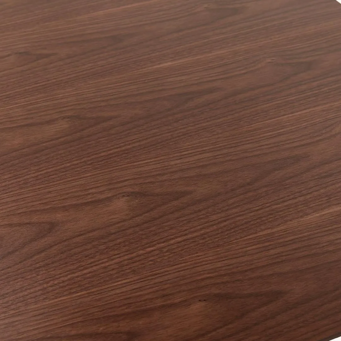 Table haute design 'MAMBO BAR' en bois finition Noyer avec pied en métal