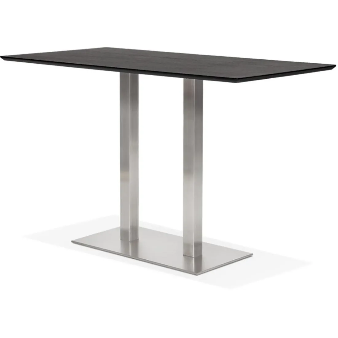Table haute design 'MAMBO BAR' noire avec pied en métal