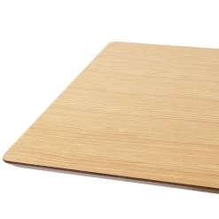 Table haute design 'MAMBO BAR' en bois finition naturelle avec pied en métal brossé