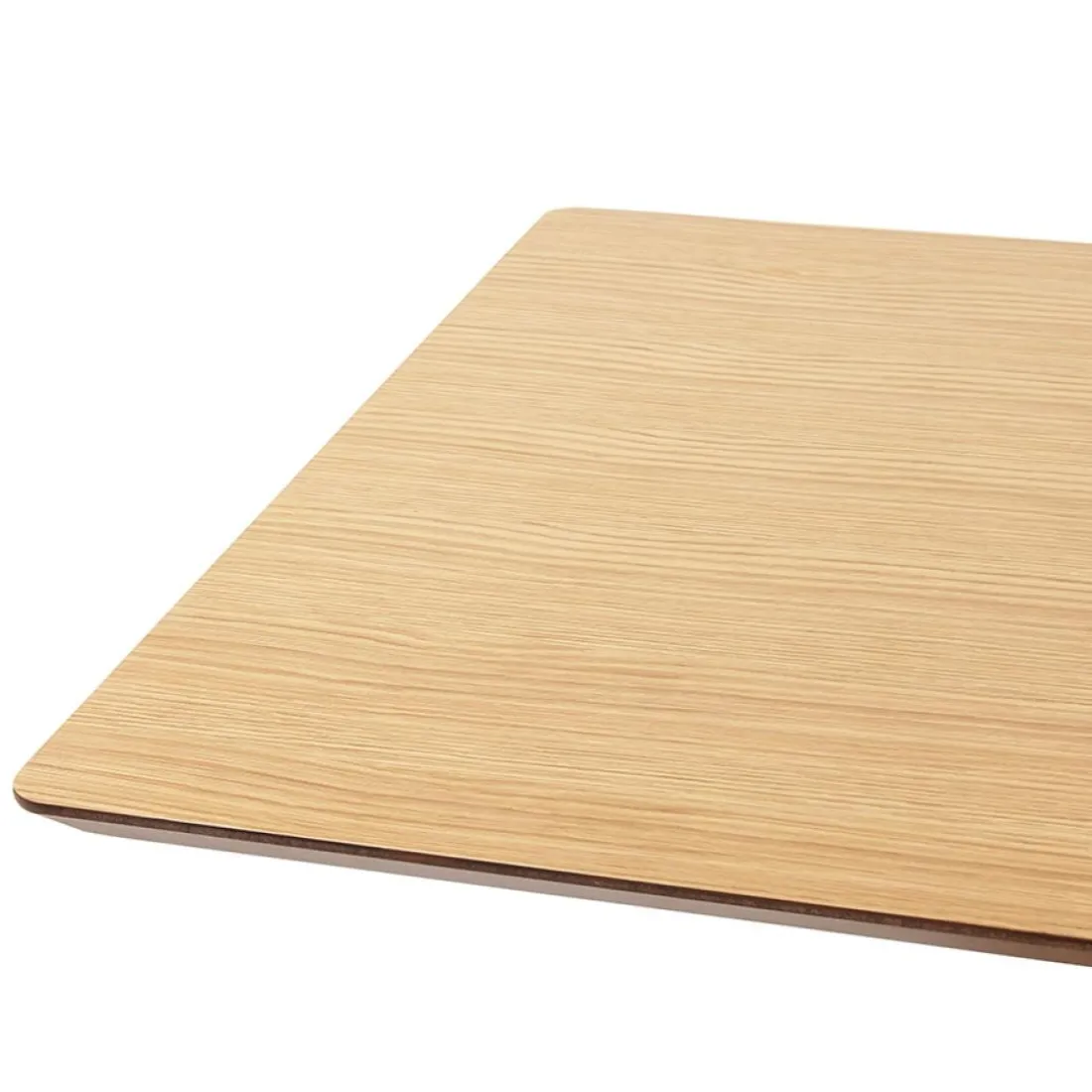 Table haute design 'MAMBO BAR' en bois finition naturelle avec pied en métal brossé
