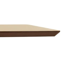 Table haute design 'MAMBO BAR' en bois finition naturelle avec pied en métal brossé
