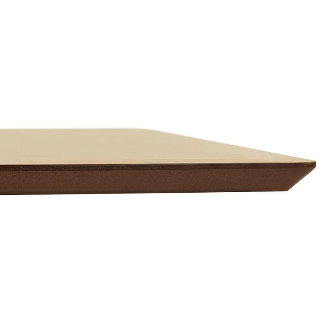 Table haute design 'MAMBO BAR' en bois finition naturelle avec pied en métal brossé