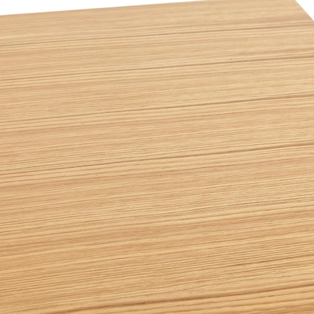 Table haute design 'MAMBO BAR' en bois finition naturelle avec pied en métal brossé