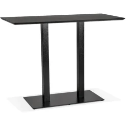 Table haute design 'ZUMBA BAR' noire avec pied en métal noir