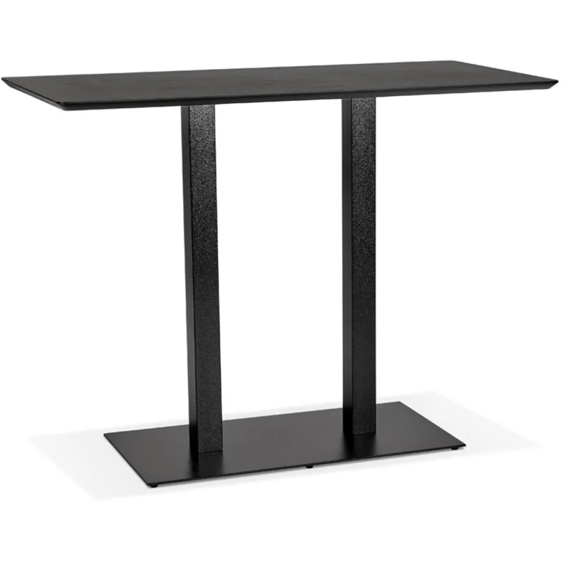 Table haute design 'ZUMBA BAR' noire avec pied en métal noir