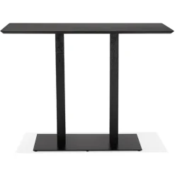 Table haute design 'ZUMBA BAR' noire avec pied en métal noir