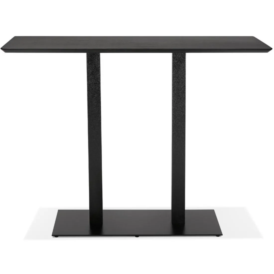Table haute design 'ZUMBA BAR' noire avec pied en métal noir