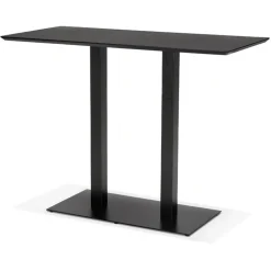 Table haute design 'ZUMBA BAR' noire avec pied en métal noir