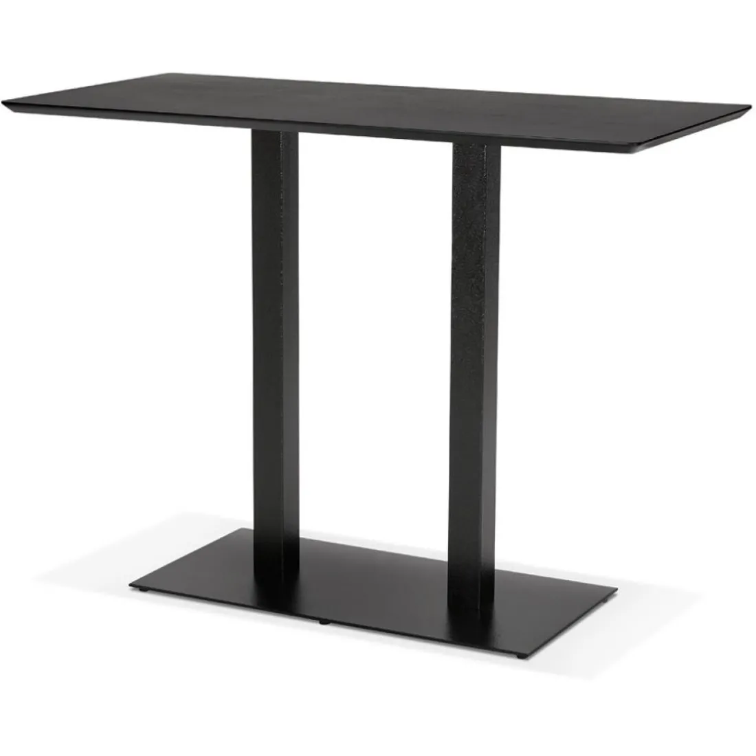 Table haute design 'ZUMBA BAR' noire avec pied en métal noir