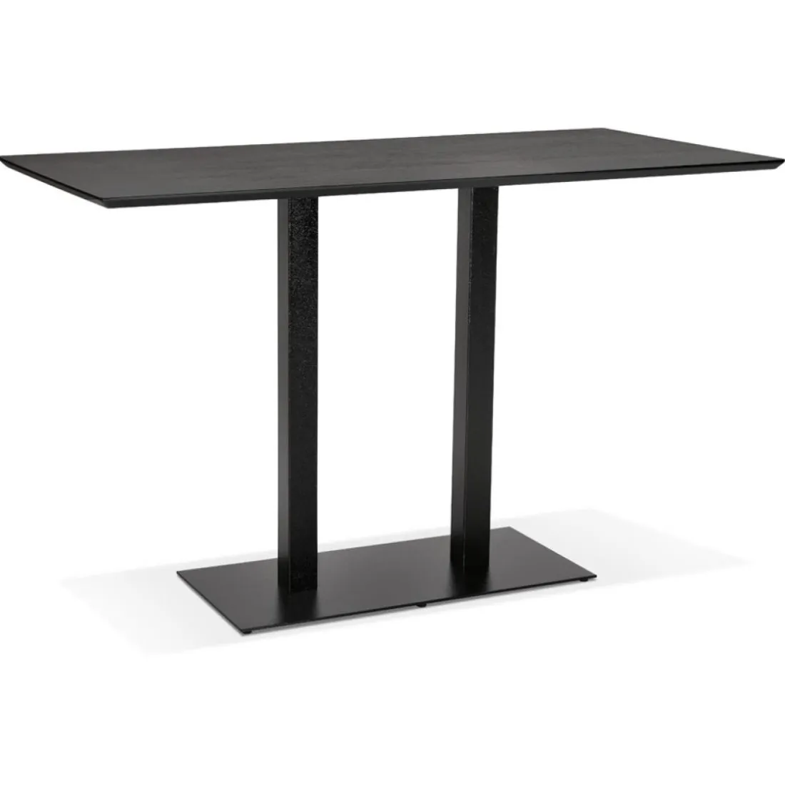 Table haute design 'ZUMBA BAR' noire avec pied en métal noir