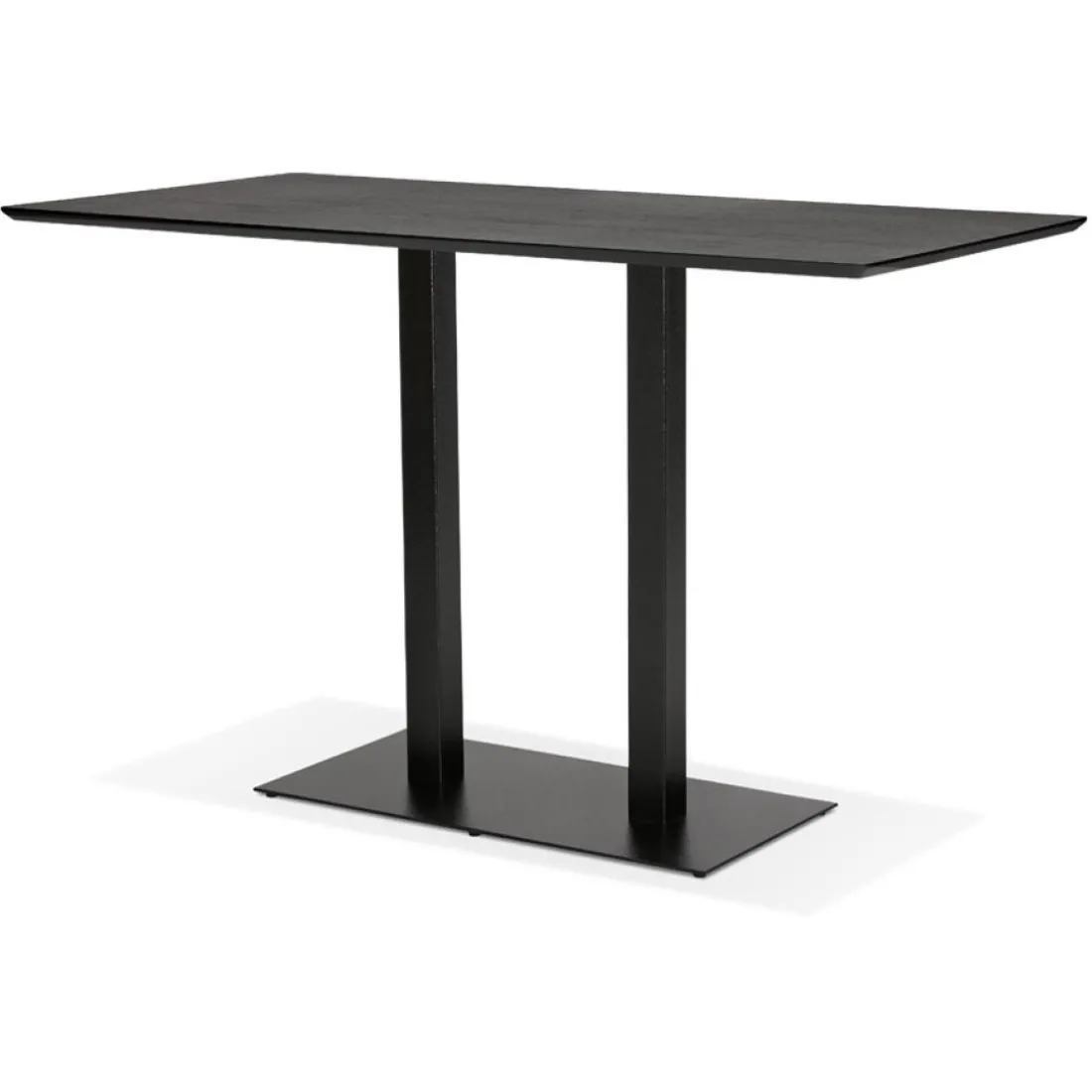 Table haute design 'ZUMBA BAR' noire avec pied en métal noir