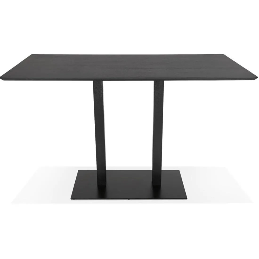 Table haute design 'ZUMBA BAR' noire avec pied en métal noir