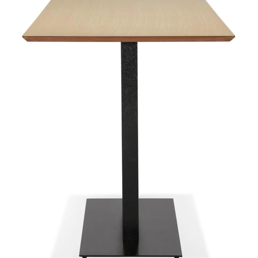 Table haute design 'ZUMBA BAR' en bois finition naturelle avec pied en métal noir