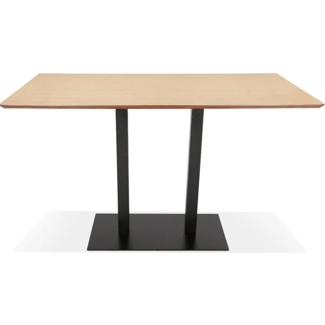 Table haute design 'ZUMBA BAR' en bois finition naturelle avec pied en métal noir