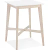 Table haute 'GALLINA' en bois blanc et finition naturelle
