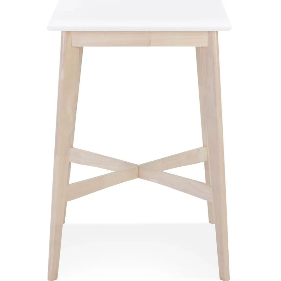 Table haute 'GALLINA' en bois blanc et finition naturelle
