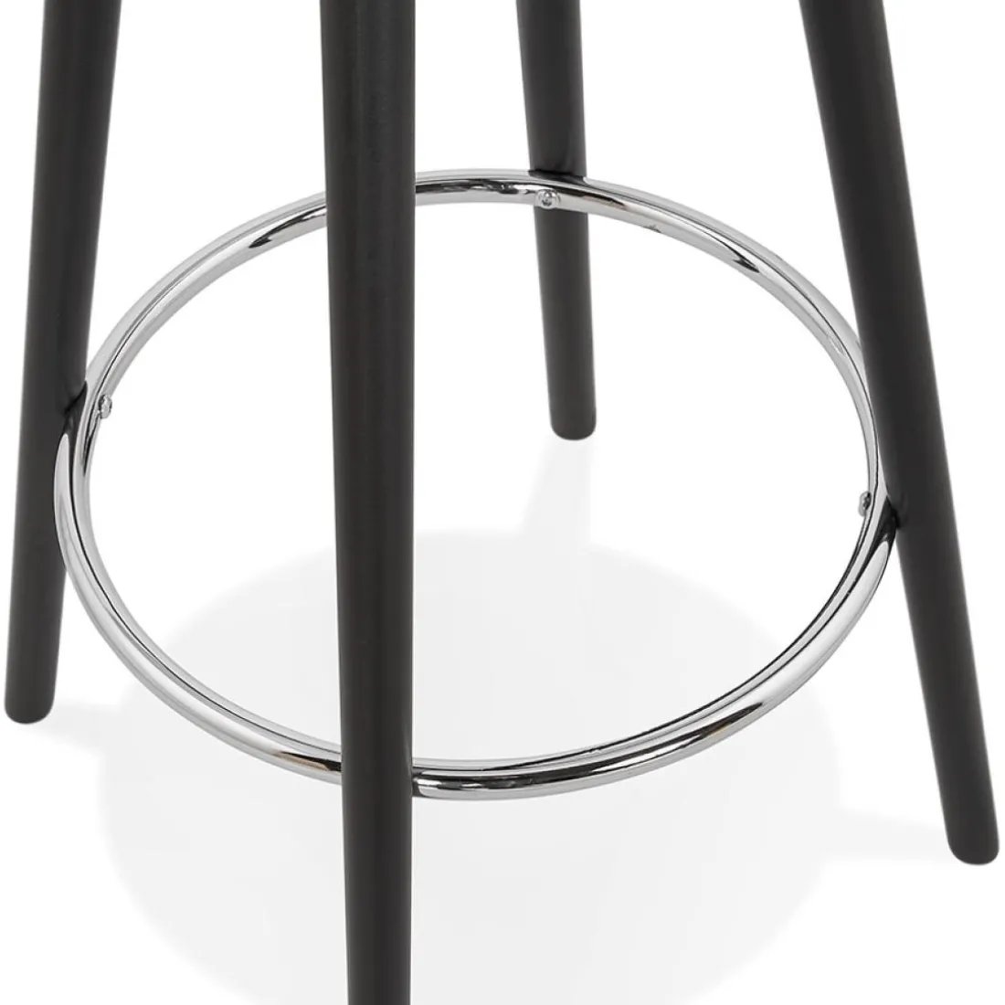 Table haute, Mange-debout rond 'GALA' en bois blanc et pieds noirs