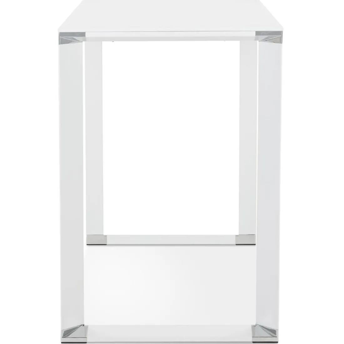 Table haute ou bureau haut 'XLINE HIGH TABLE' en verre blanc
