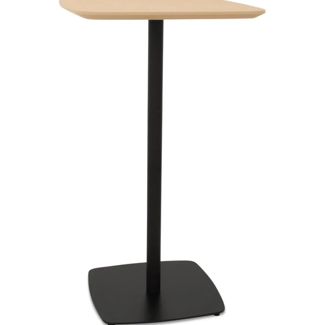 Table haute 'PATATI' en bois finition naturelle et métal noir