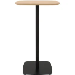Table haute 'PATATI' en bois finition naturelle et métal noir