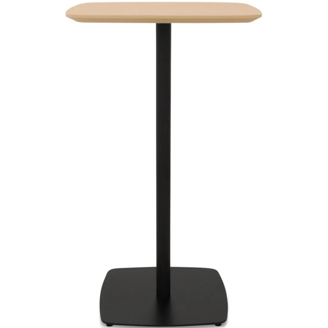 Table haute 'PATATI' en bois finition naturelle et métal noir