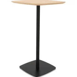 Table haute 'PATATI' en bois finition naturelle et métal noir