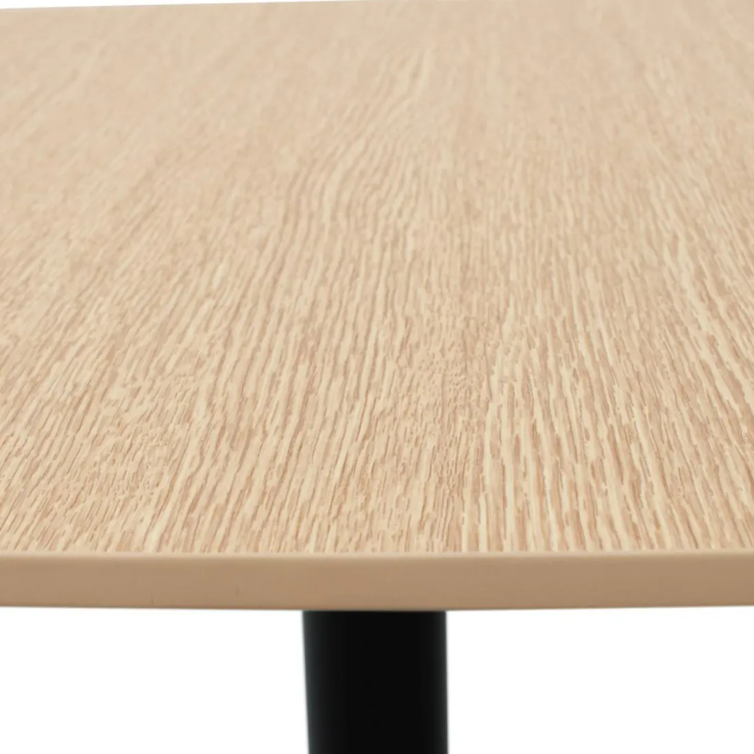 Table haute 'PATATI' en bois finition naturelle et métal noir