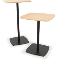 Table haute 'PATATI' en bois finition naturelle et métal noir