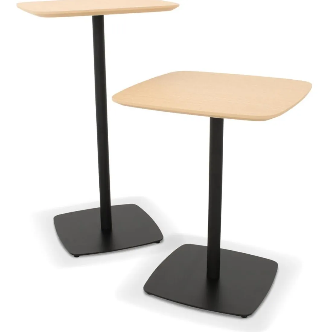 Table haute 'PATATI' en bois finition naturelle et métal noir