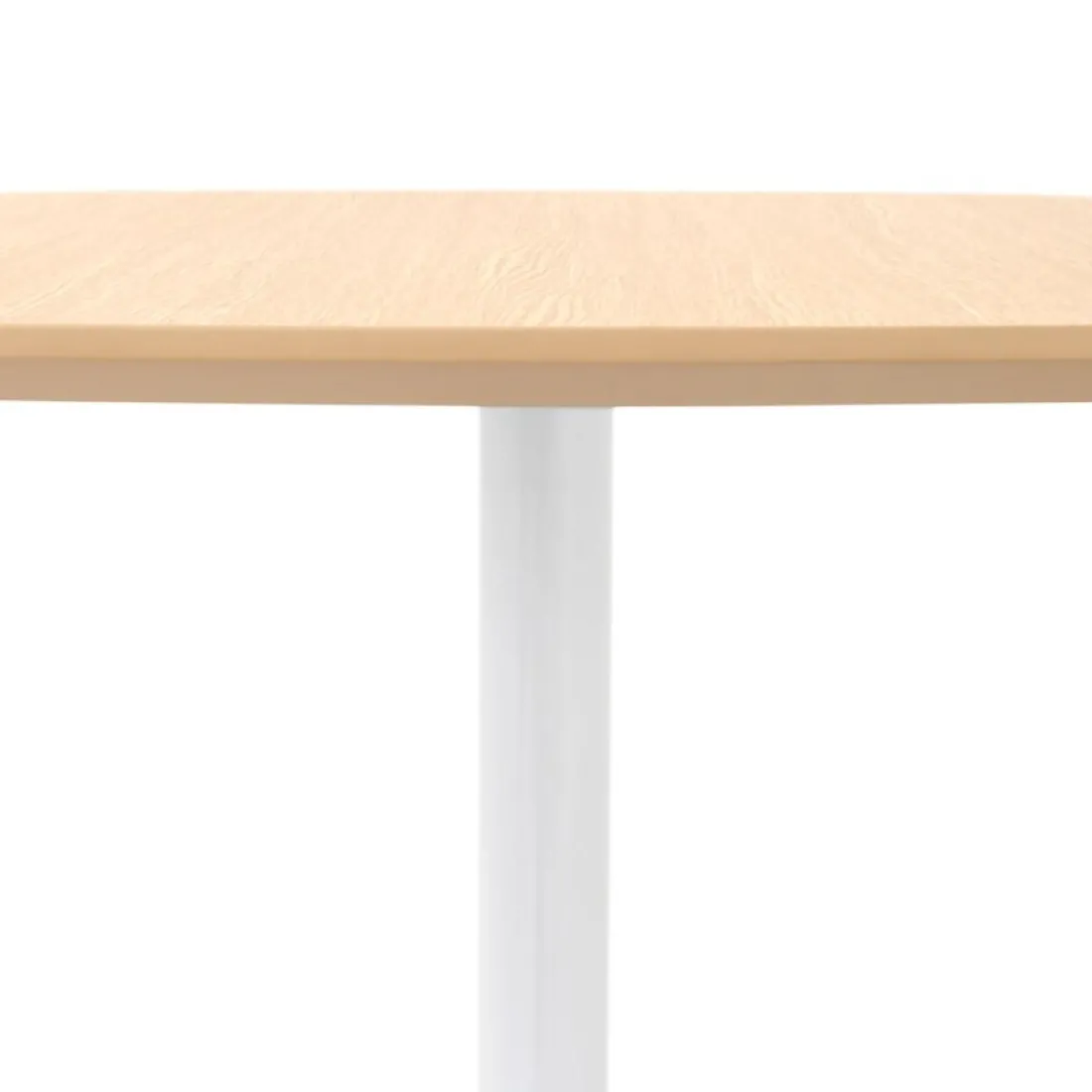 Table haute 'PATATI' en bois finition naturelle et métal blanc
