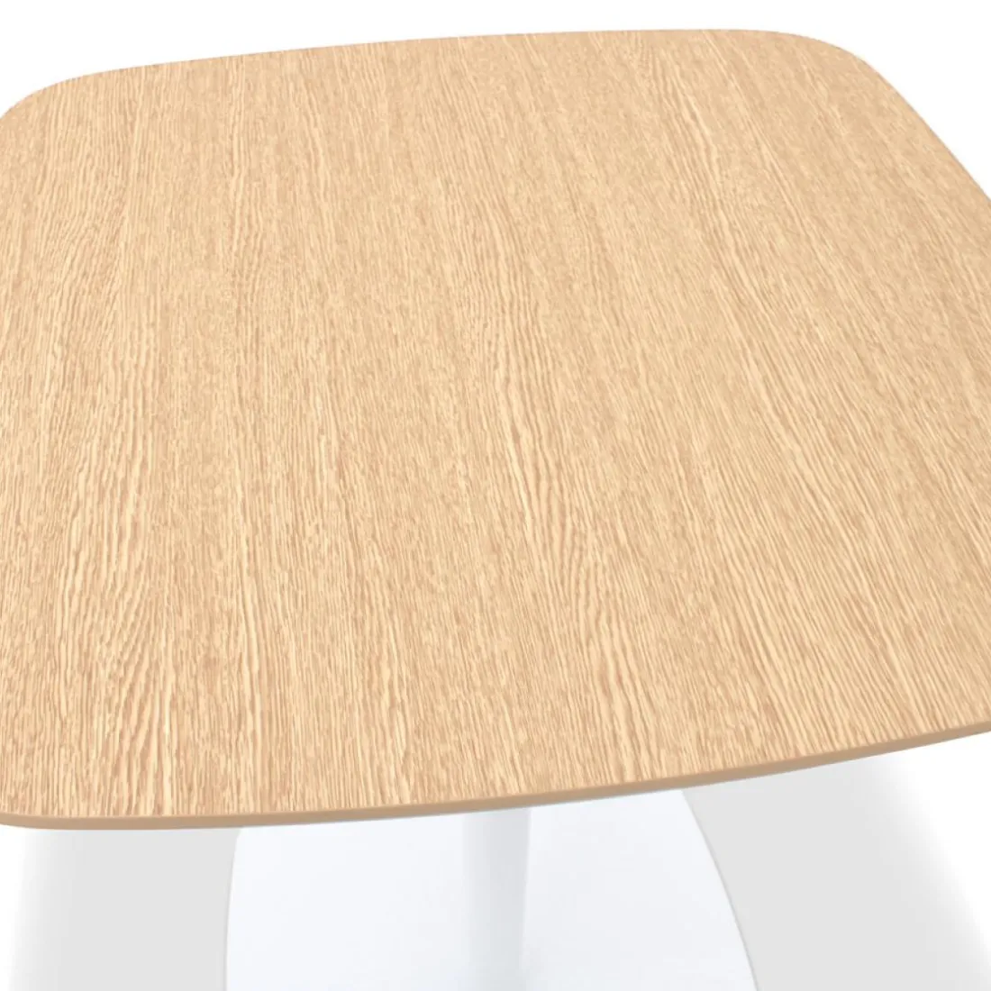Table haute 'PATATI' en bois finition naturelle et métal blanc