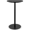 Table haute ronde 'CORY ROUND' en pierre noire effet marbre et métal noir