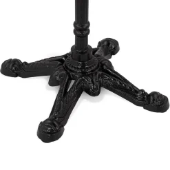 Table haute ronde 'DOMY ROUND' style rustique en pierre noire effet marbre